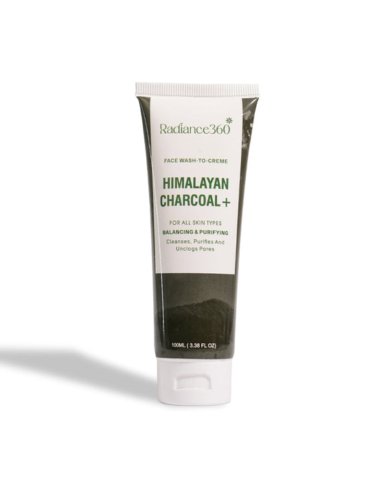 Tube of Radiance360 Himalayan Charcoal cream on a white background