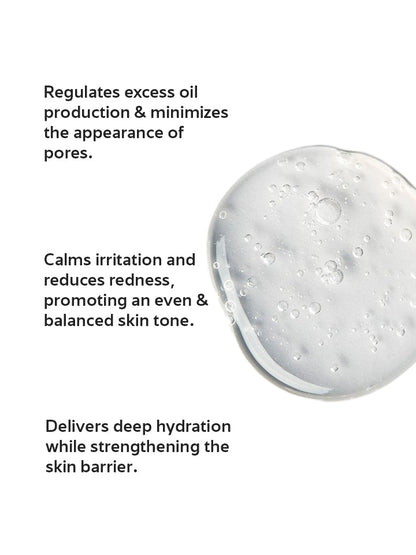 Product texture with text describing its benefits on a white background