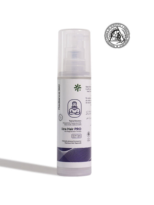 Hair care product bottle labeled 'Xera Hair Pro' on a white background with a brand logo.